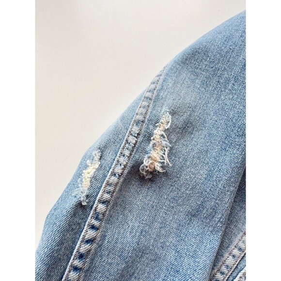 MOTHER The Bruiser Love Gun Cropped Fit Stretch Denim Jacket, Size S - Picture 10 of 16